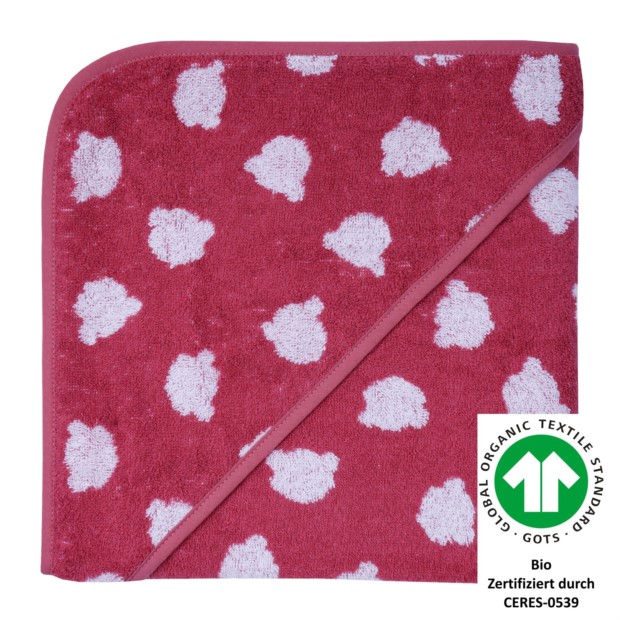 Jac. Teddy rot Kapuzen-Bt. 100x100 cm