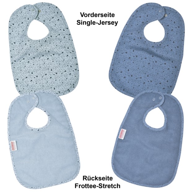 Wal blau Druckknopflatz 26x40 cm 2er Set