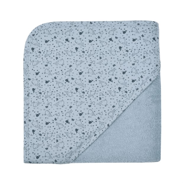 Wal stahlblau Kapuzen-Bt. 80 x 80 cm