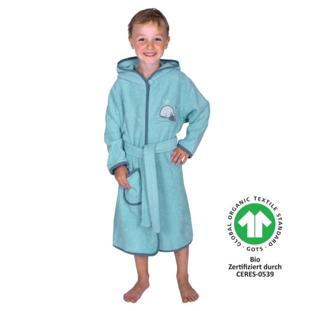 Walfamilie kristall Kinder-Bademantel 74/80-98/104