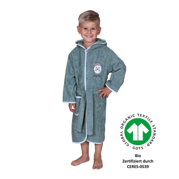 Igel blau Bademantel 86/92 - 98/104