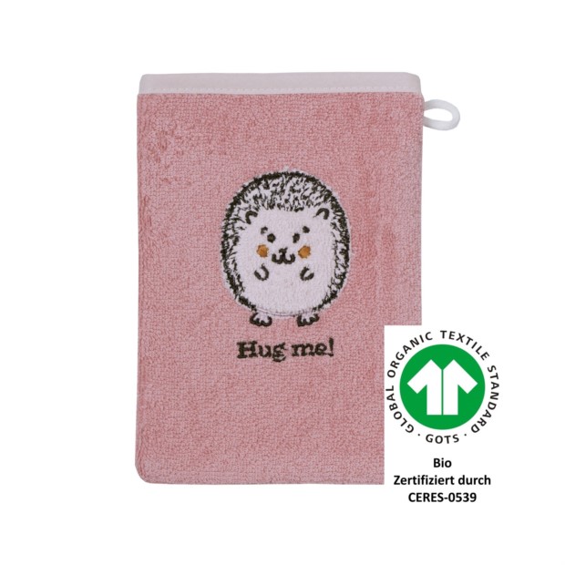 Igel rosa Waschhandschuh Gr��e 15x21cm