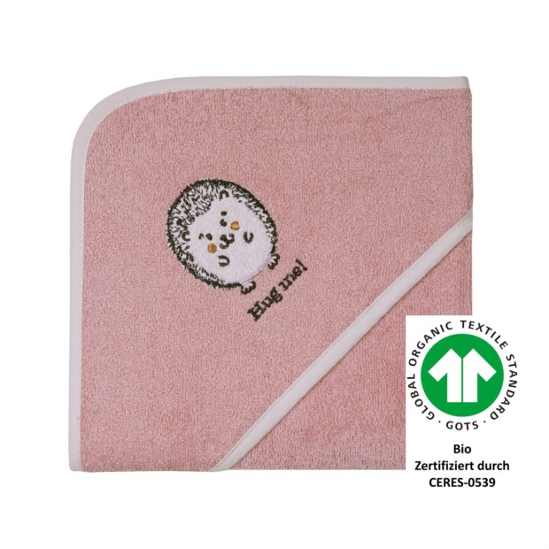 Igel rosa Kapuzen-Bt. Gr��e 80x80cm