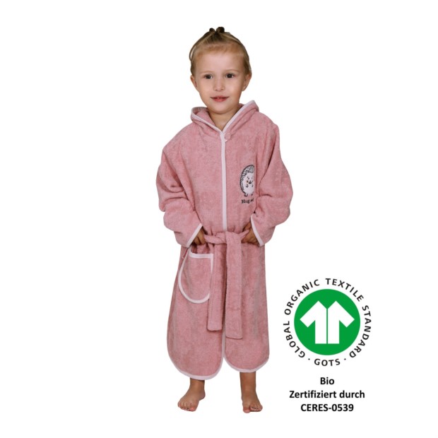 Igel rosa Bademantel 86/92 - 98/104