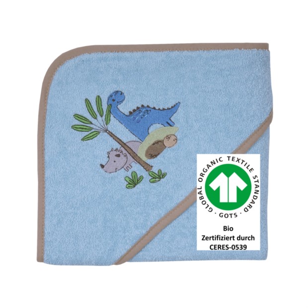 Dinos bleu Kapuzen-Bt. Gr��e 80x80 cm