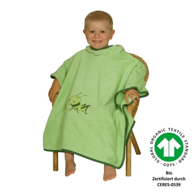 Grash�pfer hellgr�n Bade-Poncho Gr��e 60/75