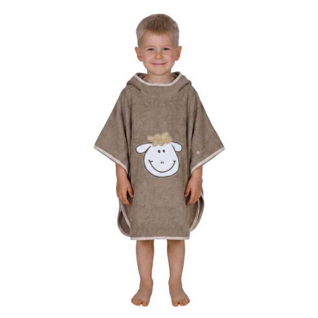 Schaf hellbraun Bade-Poncho 