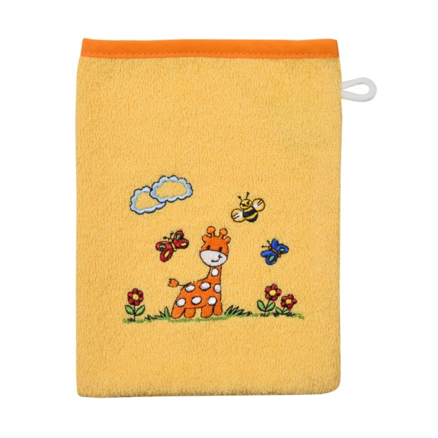 Giraffe gelb Waschhandschuh Gr��e 15x21 cm