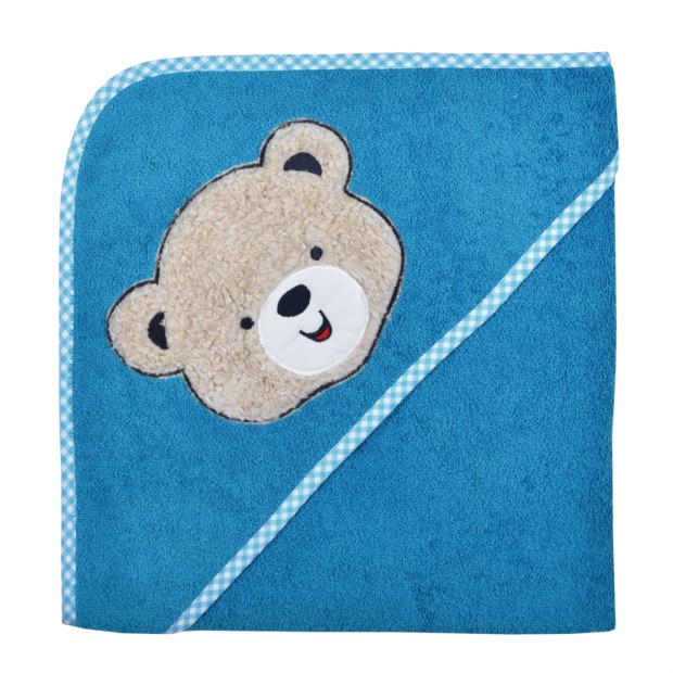 Teddykopf petrol Kapuzen-Bt. Gr��e 100x100 cm