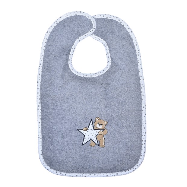 Teddy/Stern grau Riesen-Klettlatz Gr 30x45 cm