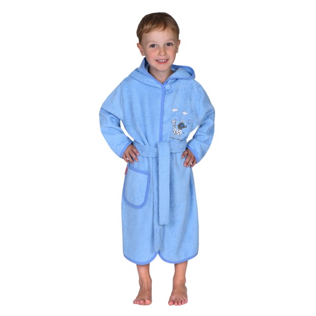 Tierpyramide blau Bademantel Gr��e 74/80