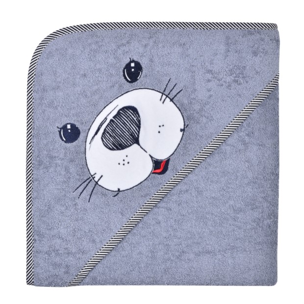 Seehund grau Kapuzen-Bt. Gr��e 100x100 cm