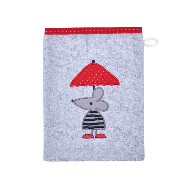 Maus Schirm chrom Waschhandschuh Gr��e 15x21 cm