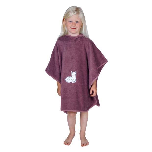 Lama mauve Bade-Poncho Gr��e 60/75