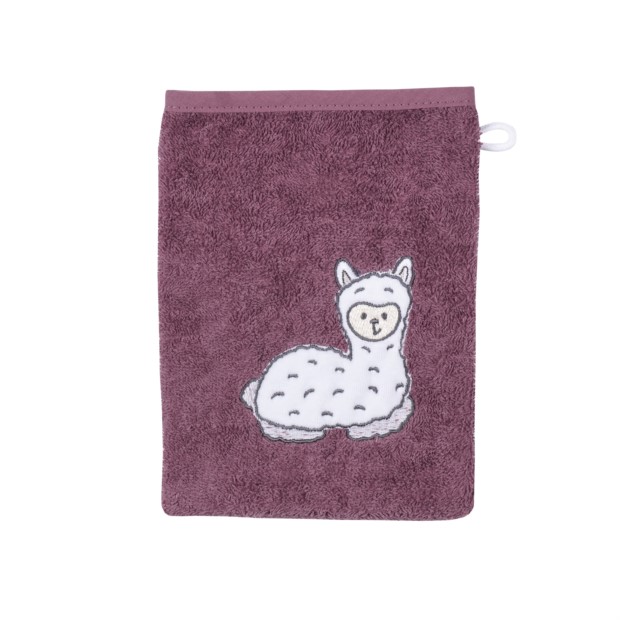 Lama mauve Waschhandschuh Gr��e 15/21