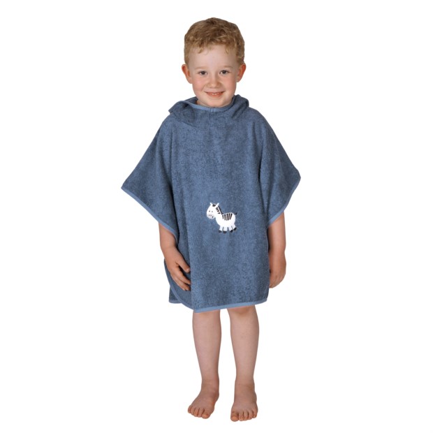 Zebra dunkelblau Bade-Poncho Gr��e 60/75