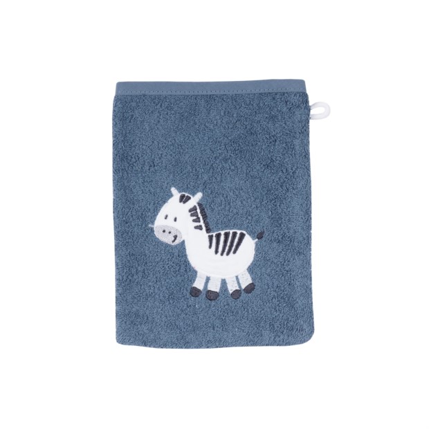 Zebra dunkelblau Waschhandschuh Gr��e 15/21