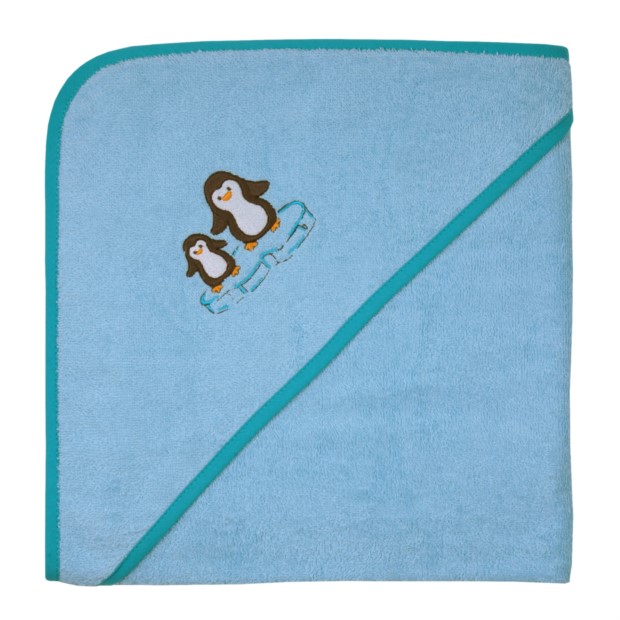 Pinguine eisblau Kapuzen-Bt. Gr��e 100x100 cm