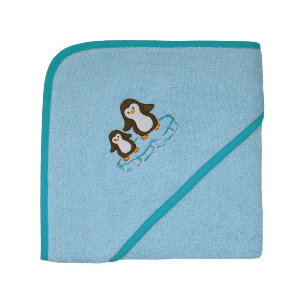 Pinguine eisblau Kapuzen-Bt. Gr��e 80x80 cm