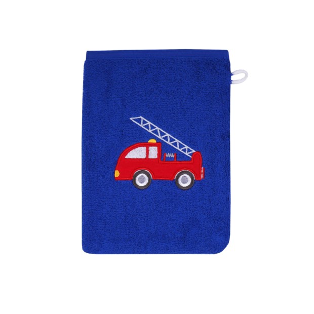 Feuerwehr royalblau Waschhandschuh Gr��e 15x21 cm