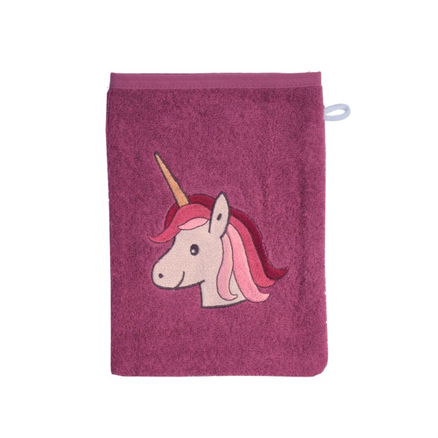 Einhorn light mauve Waschhandschuh Gr��e 15x21 cm