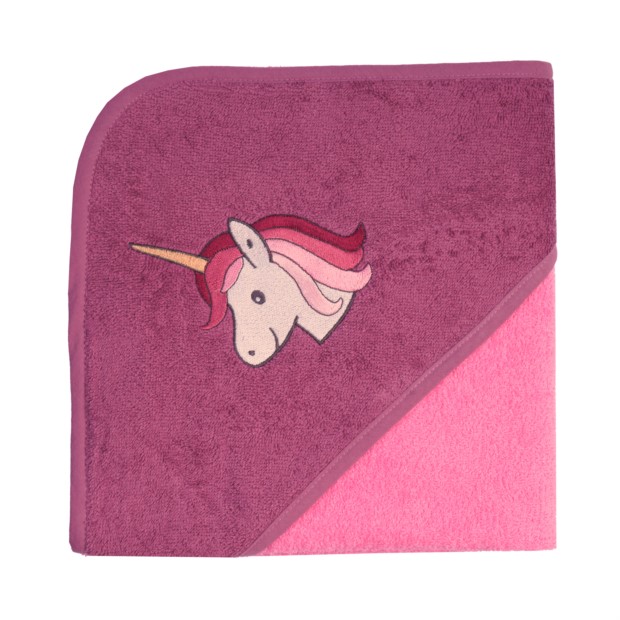 Einhorn pink/light mauve Kapuzen-Bt. Gr��e 80x80 c