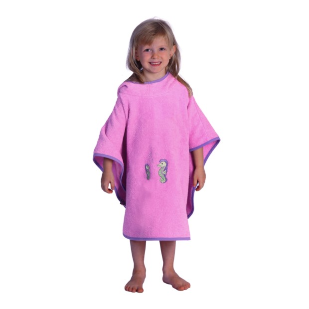 Seepferdchen hellflieder Bade-Poncho Gr��e 60x75 c