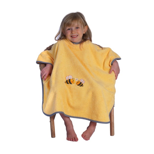 Bienen gelb Bade-Poncho Gr��e 60x75 cm