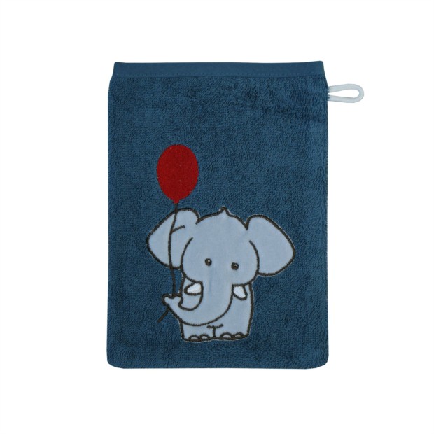 Elefant dunkelblau Waschhandschuh 