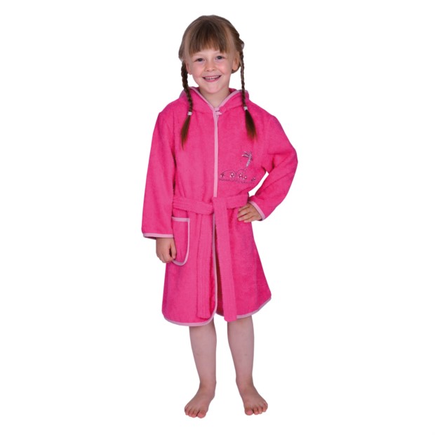 Schmetterling pink Kinder-Bademantel Gr. 86/92