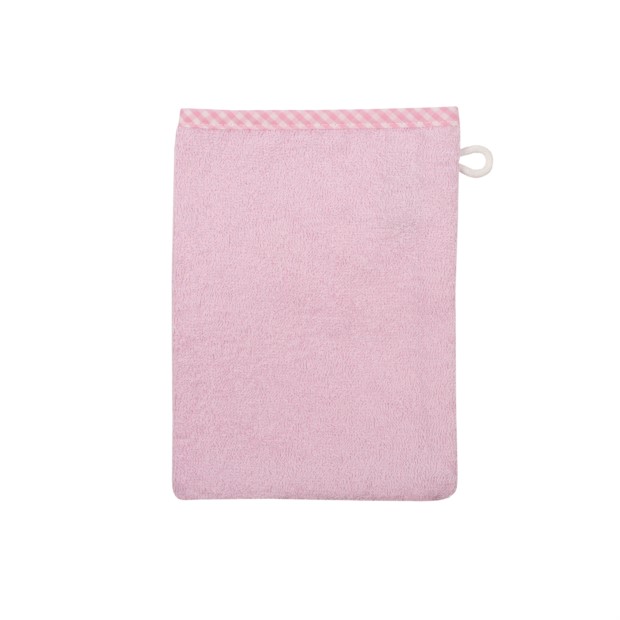 ros�-Vichykaro Waschhandschuh Gr��e 15/21