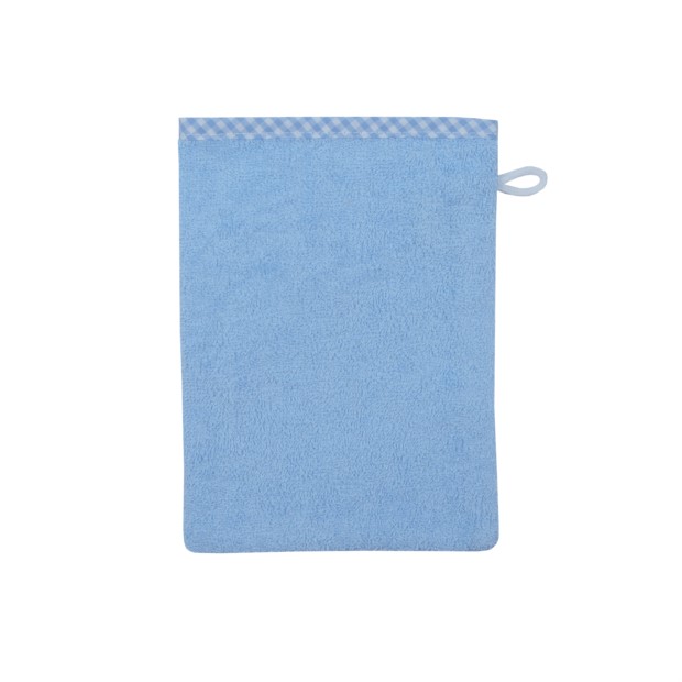 bleu-Vichykaro Waschhandschuh Gr��e 15/21