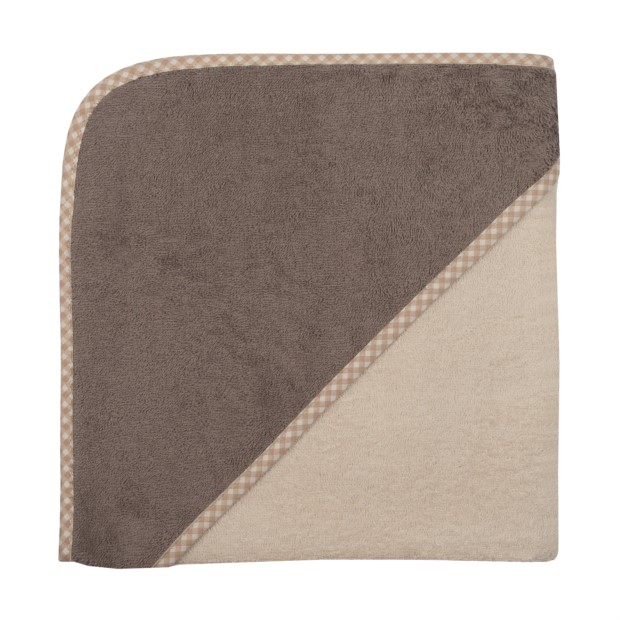 natur-hellbraun Kapuzen-Badetuch 100 x 100 cm