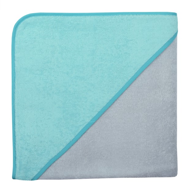 Uni chrom-blaugr�n Riesen-Kapuzen-Badetuch 140x140