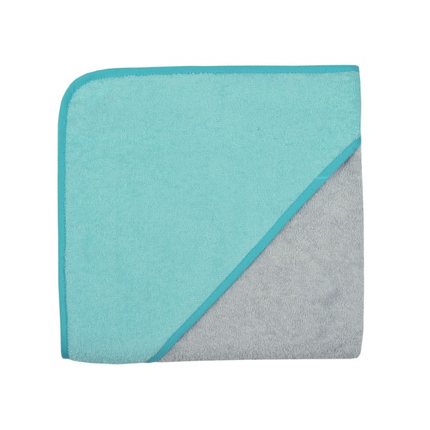 Uni chrom-blaugr�n Kapuzen-Bt. Gr��e 80x80 cm