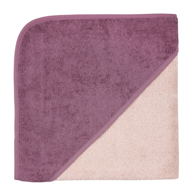 Uni peach-mauve Kapuzen-Bt. Gr��e 100x100 cm