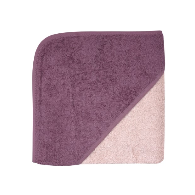 Uni peach-mauve Kapuzen-Bt. Gr��e 80x80 cm