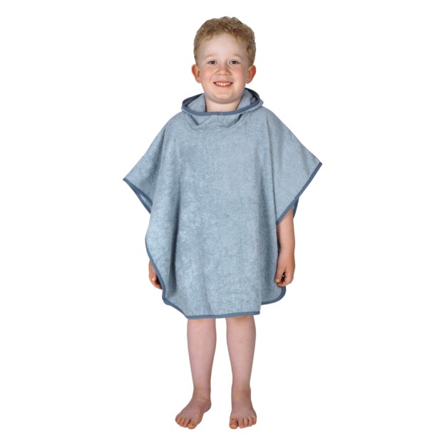 Uni stahlblau Bade-Poncho Gr��e 60x75 cm