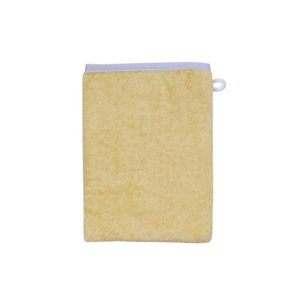 Uni gelb-chrom Waschhandschuh Gr��e 15/21