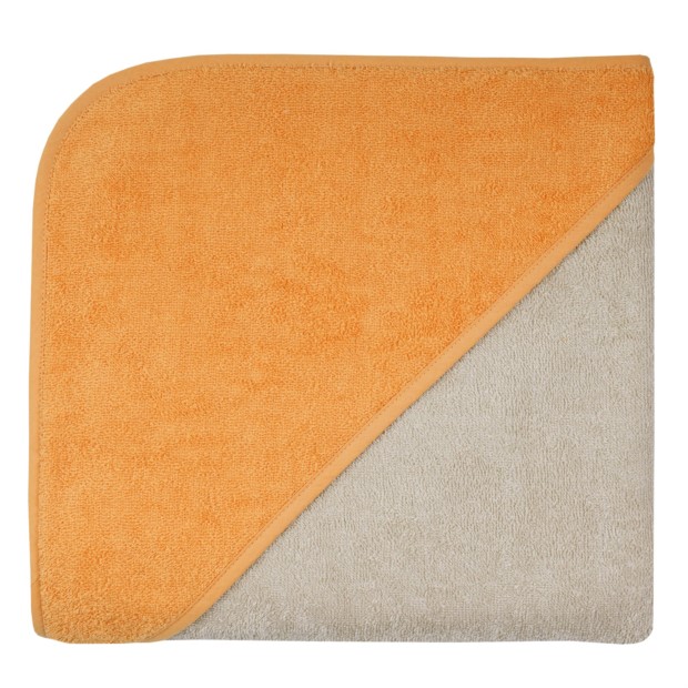 Uni greige-camel Kapuzen-Badetuch 140x140 cm