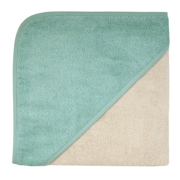 Uni greige-eisblau Kapuzen-Bt. Gr��e 100x100 cm