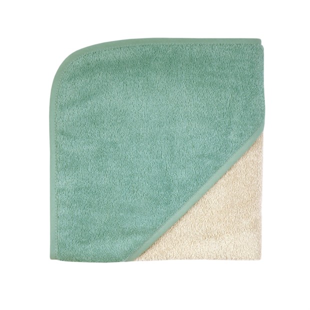 Uni greige-eisblau Kapuzen-Bt. Gr��e 80x80 cm