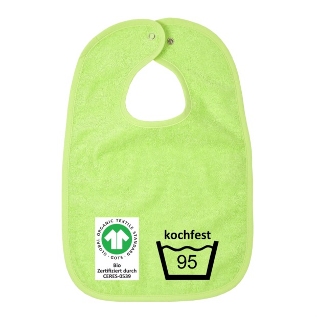 GOTS kochfest gr�n Riesen-Latz m. Druckknopf 30x45