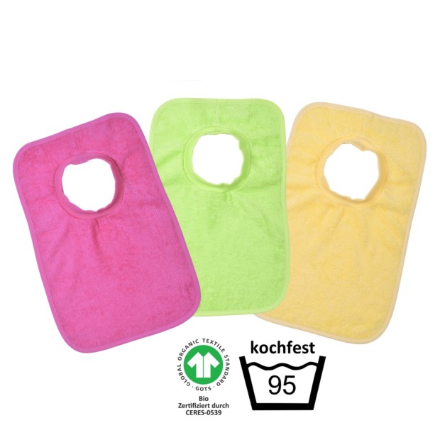 GOTS kochfest pinkRiesen-Schlupflatz 3er Pack 