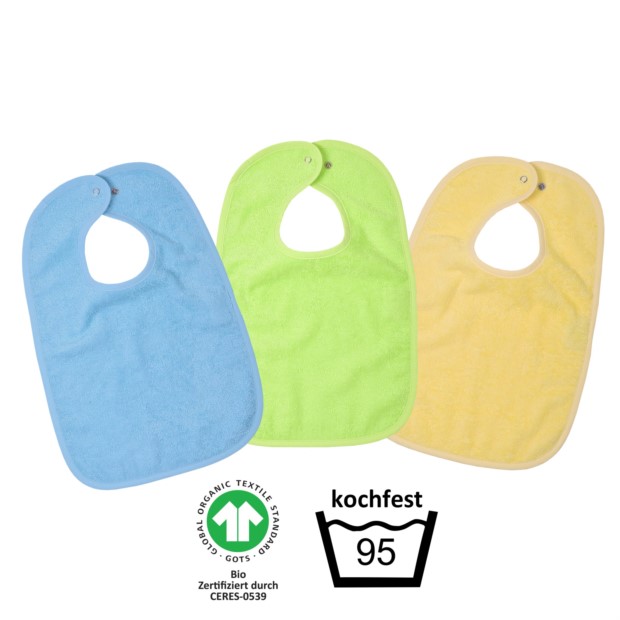 GOTS kochfest blau Druckknopflatz 3er Pack 30x45 c