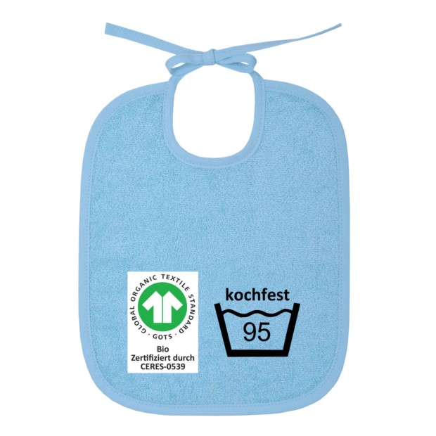 GOTS kochfest blau Bindelatz Gr��e 25x30 cm