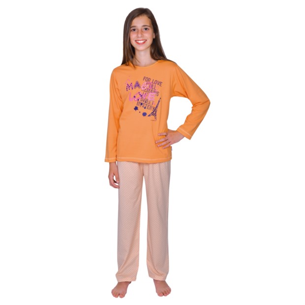 Md. Single-Schlafanzug Love maracuja Gr��e 116-176