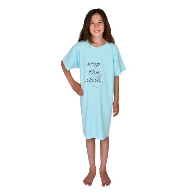 Md. Single-Sleepshirt Kurzarm Stop mint Gr 116-140