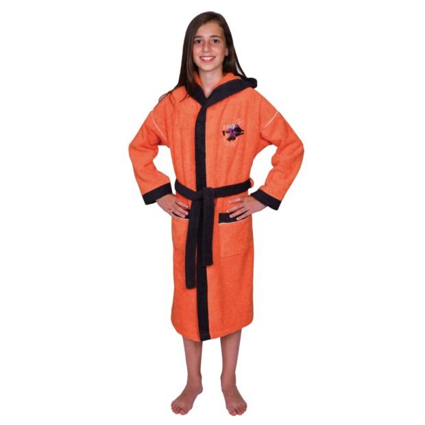 M�dchen-Bademantel Snap Shot orange Gr��e 128