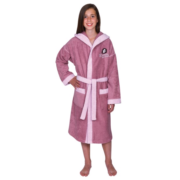 M�dchen-Bademantel Woman Rock altrosa Gr��e 116